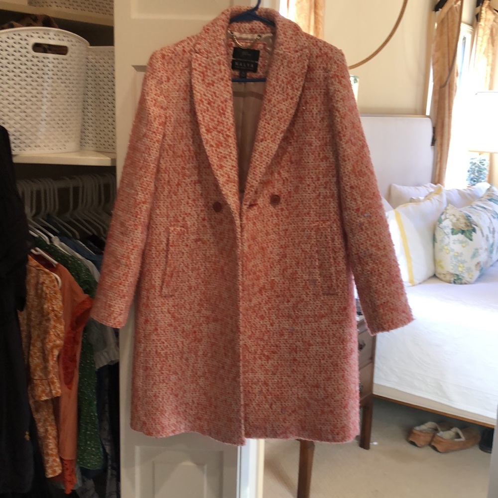 J. Crew | Daphne Italian Tweed Topcoat | Faded Guava Multi